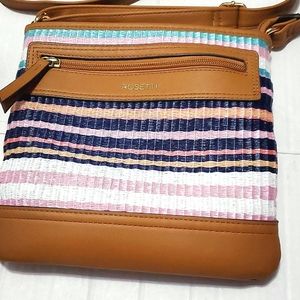 Rosetti Spring Tones Striped Olefin Vegan Leather Crosboddy Bag